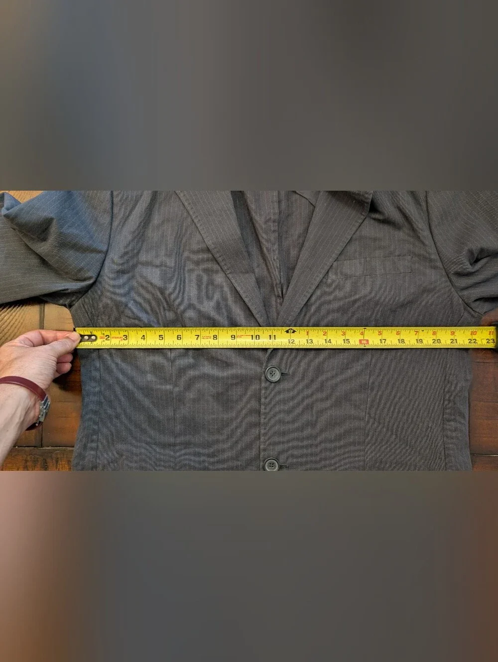 Banana Republic Gray Pinstripe Blazer Jacket 44R 100% Cotton